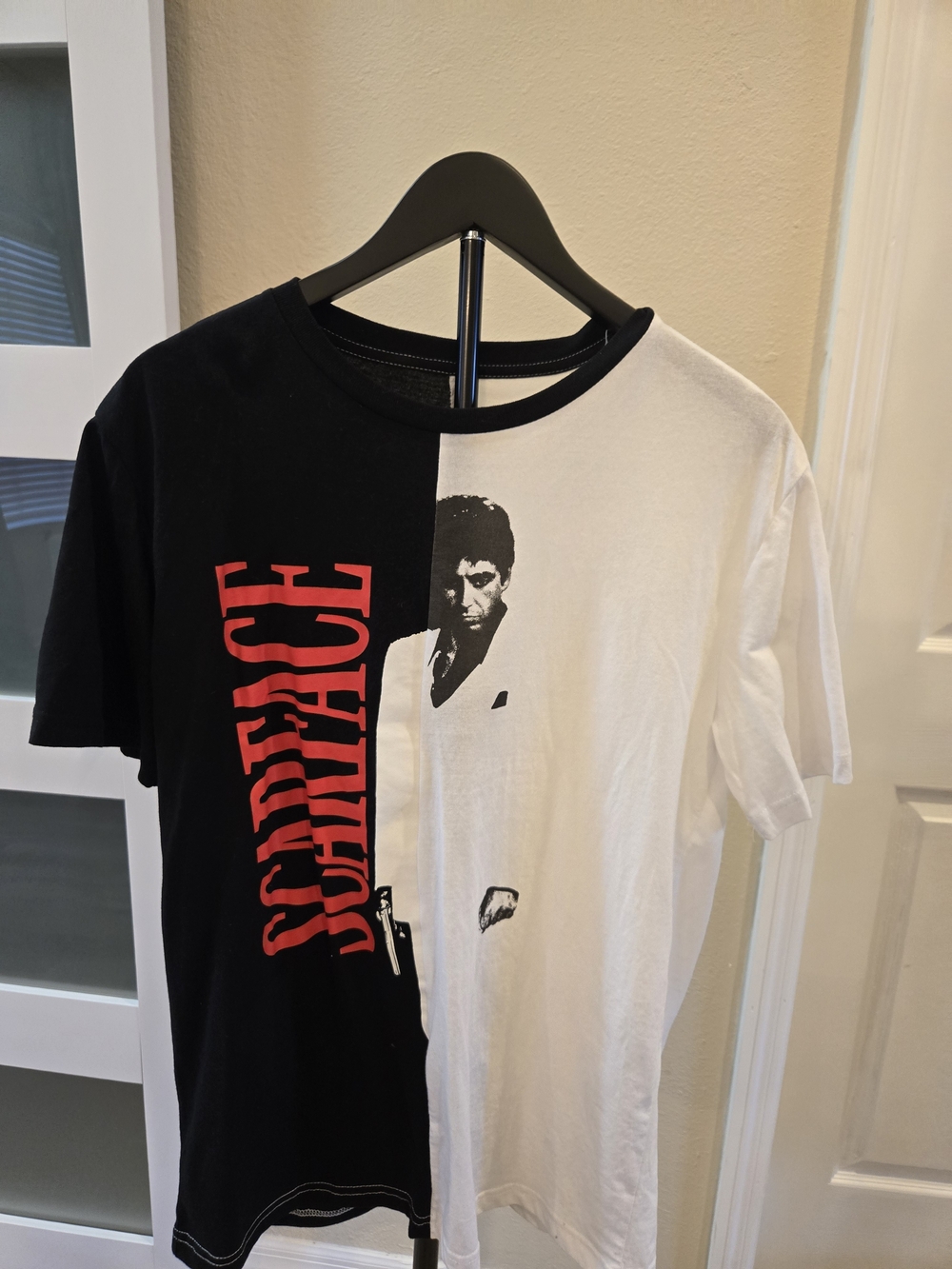 Black & White Scarface Split-Print Men’s T-Shirt